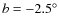 $b=-2.5^\circ $