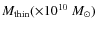 $M_{\rm thin}(\times 10^{10}~M_{\odot})$