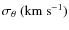 $\sigma_{\theta}\ \rm (km\ s^{-1})$