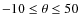 $-10\leq\theta\leq50$