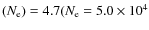 $(N_{\rm e})
= 4.7 (N_{\rm e} = 5.0 \times 10^{4}$