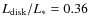 $L_{\rm disk} / L_* = 0.36$