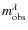 $m^{\lambda}_{\rm obs}$