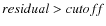$residual > cutof\!f$