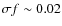 $\sigma f \sim 0.02$