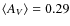 $\langle A_V \rangle = 0.29$