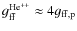 $g_{\rm ff}^{\rm He^{++}}\approx 4 g_{\rm ff, p} $