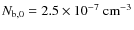 $N_{\rm b,0}=2.5 \times 10^{-7}~{\rm cm}^{-3}$