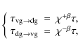 \begin{displaymath}\left\{
\begin{array}{lll}
\tau_{\rm {vg} \to \rm {dg}} &=...
... \to \rm {vg}} &=& \chi^{-\beta}\tau, \\
\end{array} \right.
\end{displaymath}