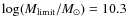 $\log(M_{\rm limit}/M_\odot)=10.3$