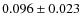 $0.096\pm0.023$