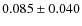 $0.085\pm0.040$