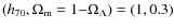 $(h_{70}, \Omega_{\rm m}=1{-}\Omega_{\Lambda}) = (1, 0.3)$