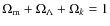 $\Omega_{\rm m}+\Omega_{\Lambda}+\Omega_k=1$