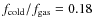 $f_{\rm cold}/f_{\rm
gas}=0.18$