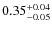 $0.35^{\rm +0.04}_{-0.05}$
