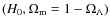 $(H_0, \Omega_{\rm m}=1-\Omega_{\Lambda})$