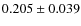 $0.205\pm0.039$