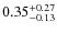 $ 0.35 _{\rm - 0.13 }^{+ 0.27 } $