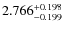 $ 2.766 _{\rm - 0.199 }^{+ 0.198 } $
