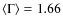 $\langle \Gamma \rangle = 1.66$