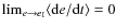 $\lim_{e \to e_{\rm I}} \langle {\rm d}e/{\rm d}t \rangle = 0$
