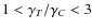 $1 < \gamma_{T}/ \gamma_{C} < 3$