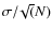 $\sigma/\!\sqrt(N)$