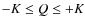 $-K\le Q\le +K$
