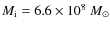 $M_{\rm {i}}=6.6\times 10^8~{M}_\odot$