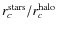 $r_{c}^{\rm {stars}}/r_{c}^{\rm {halo}}$