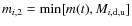 $m_{i,2}=\min[m(t),M_{i,\rm {d,u}}]$