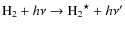 ${\rm H_2} + h\nu \to {\rm H_2}^\star + h\nu'$