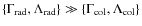 $\{\Gamma_{\rm
rad},\Lambda_{\rm rad}\} \gg \{\Gamma_{\rm col},\Lambda_{\rm col}\}$