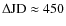 $\Delta {\rm JD} \approx 450$