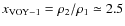 $x_{\rm VOY-1} = \rho_2/\rho_1 \simeq 2.5$