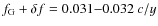 $f_{\rm G}+\delta f = 0.031{-}0.032~c/y$
