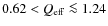 $0.62<Q_{\rm
eff}\la 1.24$
