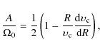 \begin{displaymath}\frac{A}{\Omega_0} = \frac{1}{2}\left(1-\frac{R}{\upsilon_{\rm c}}\frac{{\rm d}\upsilon_{\rm
c}}{{\rm d}R}\right) ,
\end{displaymath}