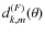 $d_{k,m}^{(F)} (\theta)$