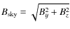 $B_{\rm sky} = \sqrt{B_{y}^2+B_{z}^2}$