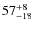 $ 57^{+\rm 8}_{- 18}$