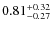 $0.81^{+\rm0.32}_{-0.27}$