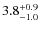 $3.8^{+\rm0.9}_{-1.0}$