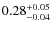 $0.28^{+\rm0.05}_{-0.04}$