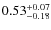 $0.53^{+\rm0.07}_{-0.18}$