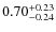 $0.70^{+\rm0.23}_{-0.24}$