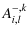 $\displaystyle A^{{\rm -},k}_{i,l}$