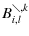 $\displaystyle B^{{\rm\diagdown},k}_{i,l}$