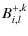 $\displaystyle B^{{\rm +},k}_{i,l}$